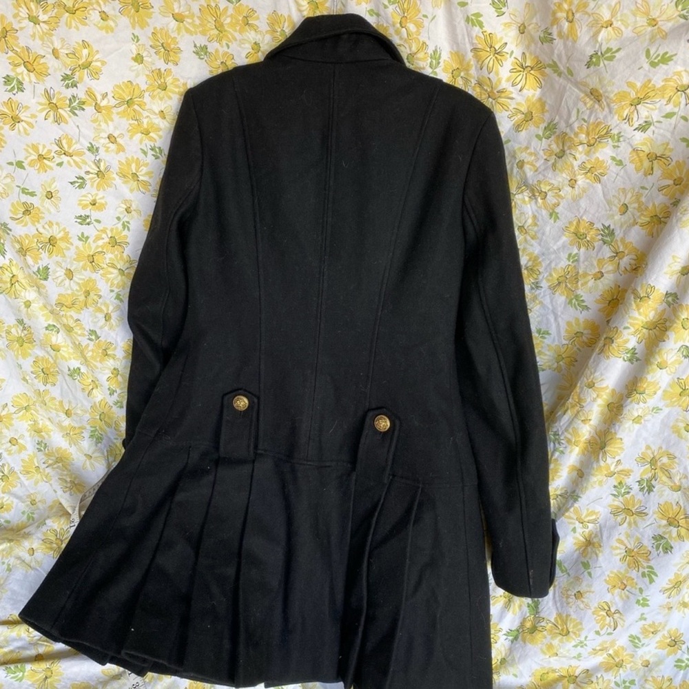 Guess Black Trench Coat with Gold Accents - Picture 4 of 6
